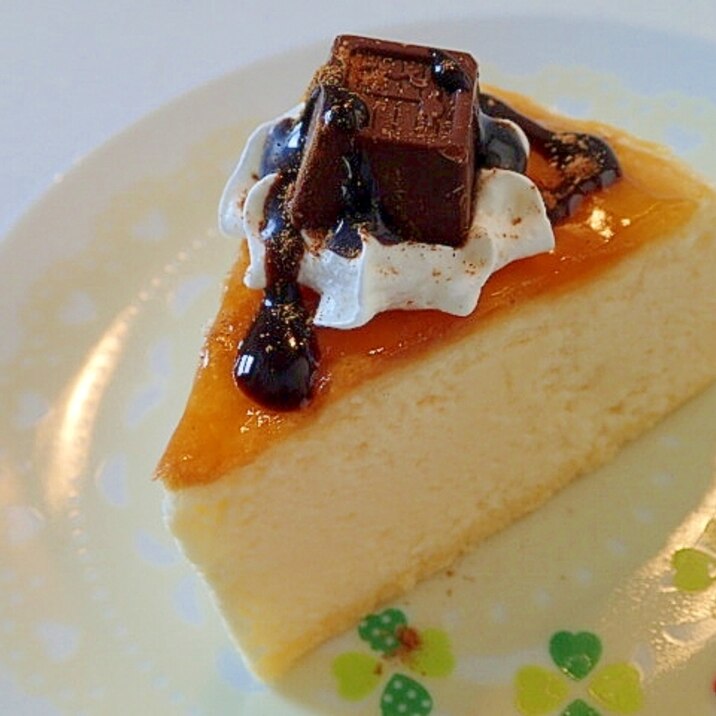 ホイップとチョコのせてベイクドチーズケーキ